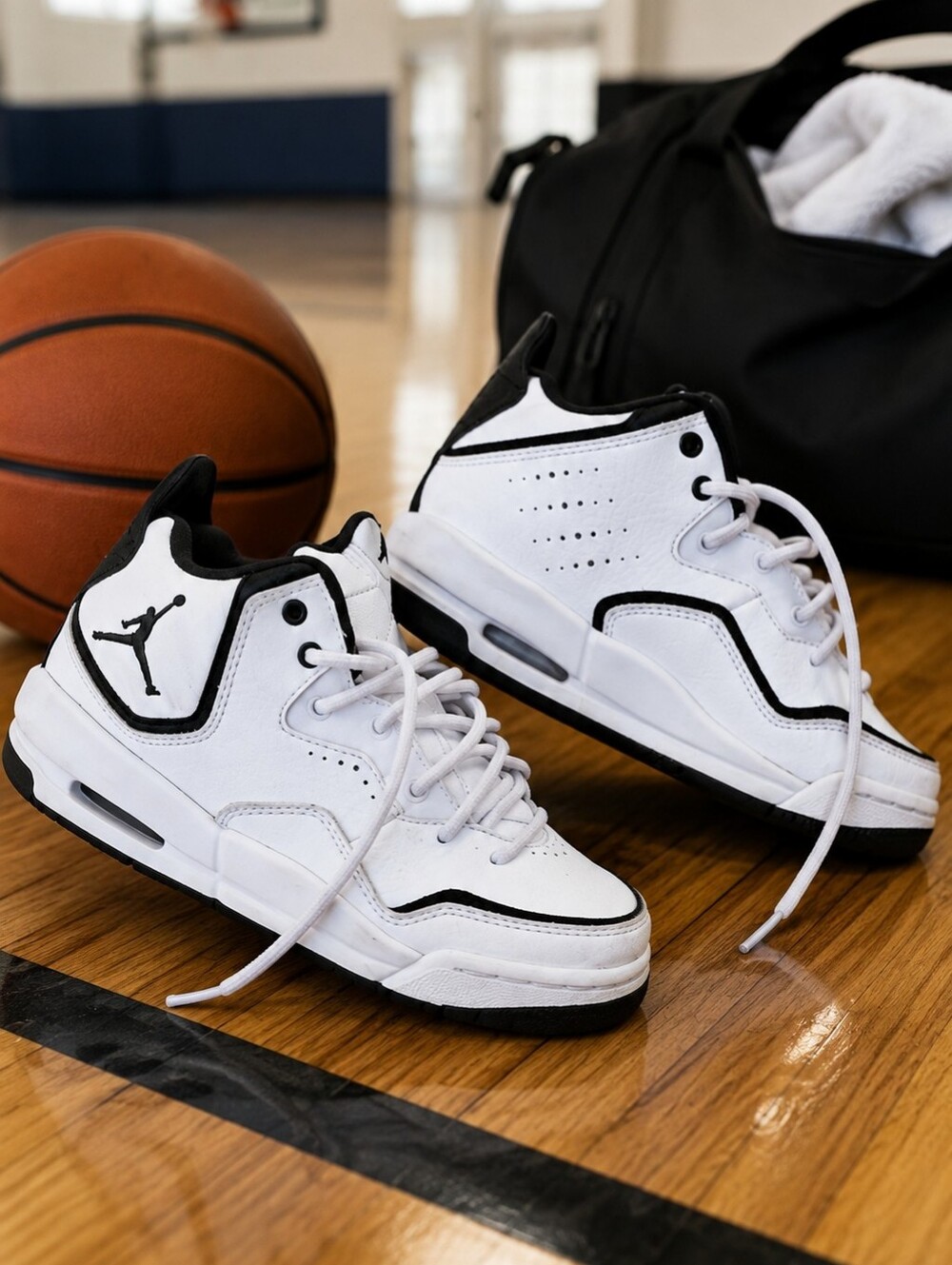 Nike Air Jordan Courtside 23 Youth 3.5Y White Black AR1002-100 Basketball Shoes